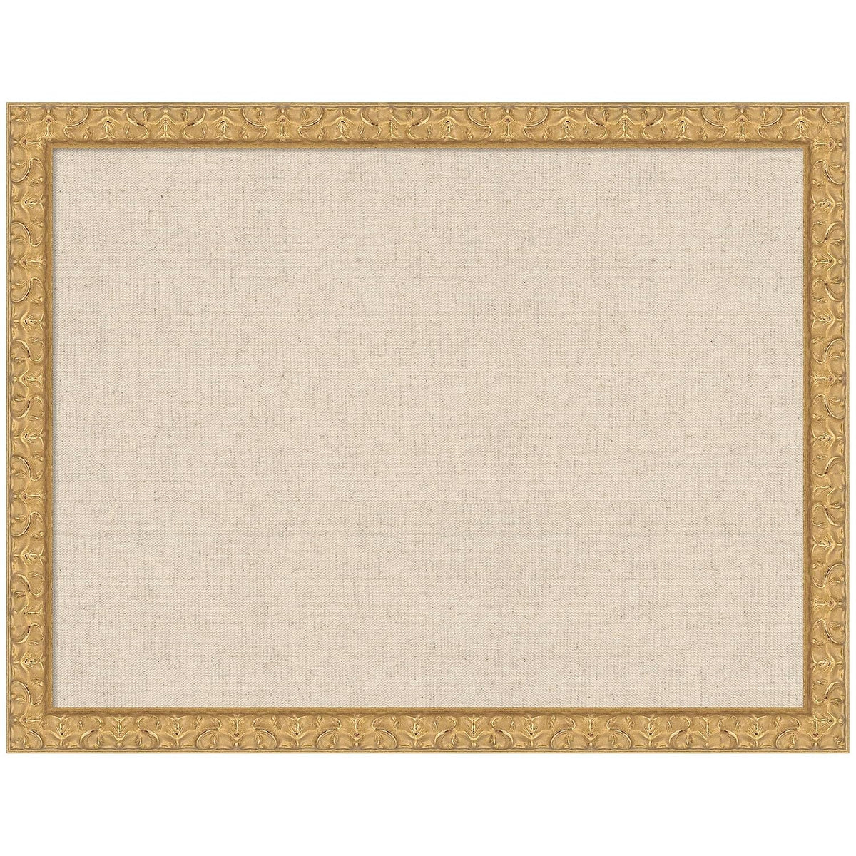 Kate and Laurel Framed Fabric Pinboard 26 x 20, Neutral Weave Printed Linen Decorative Bulletin Board for Use as a Vision Board or Wall Organization, Lila Gold Frame