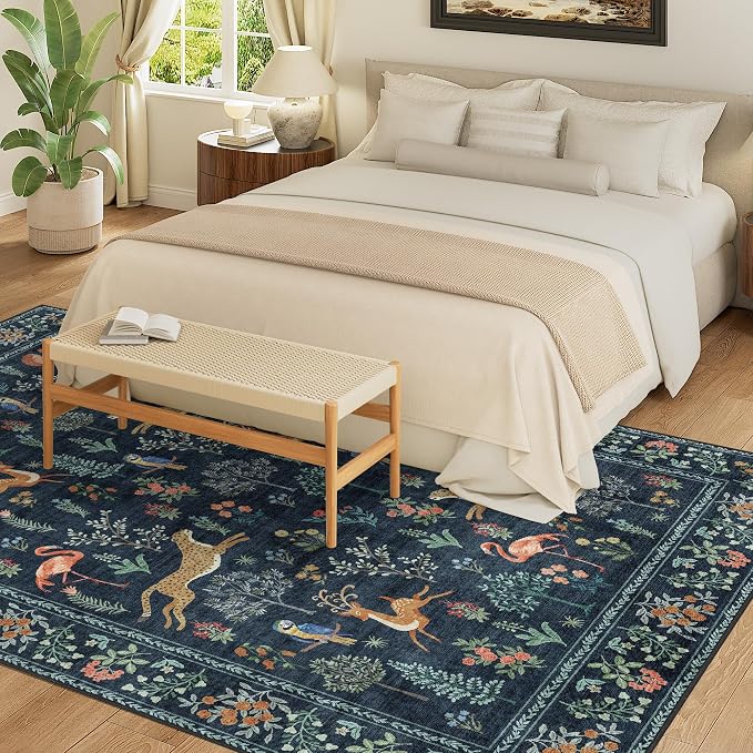 DUKINO 9x12 Rug, Washable Animal Living Room Rug