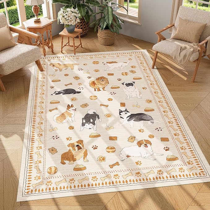 DUKINO 4x6 Area Rug, Non Slip Washable Rug