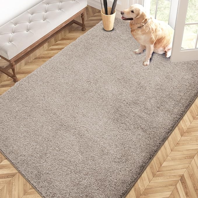 PURRUGS Easy Care Area Rug 4ft x 6ft, Non-Slip Machine Washable Entryway Rug