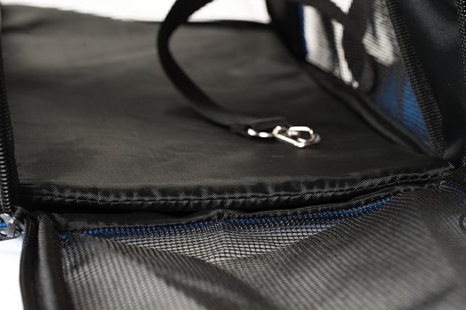 Pawer Soft-Sided Pet Carrier for Cat and Small Dog,Blue Color,Medium Size,Washable 600D Oxford Cloth Airline Approved Travel Tote,with 2 Mesh Opens and a Strap for Carry,Multiple Colors Available
