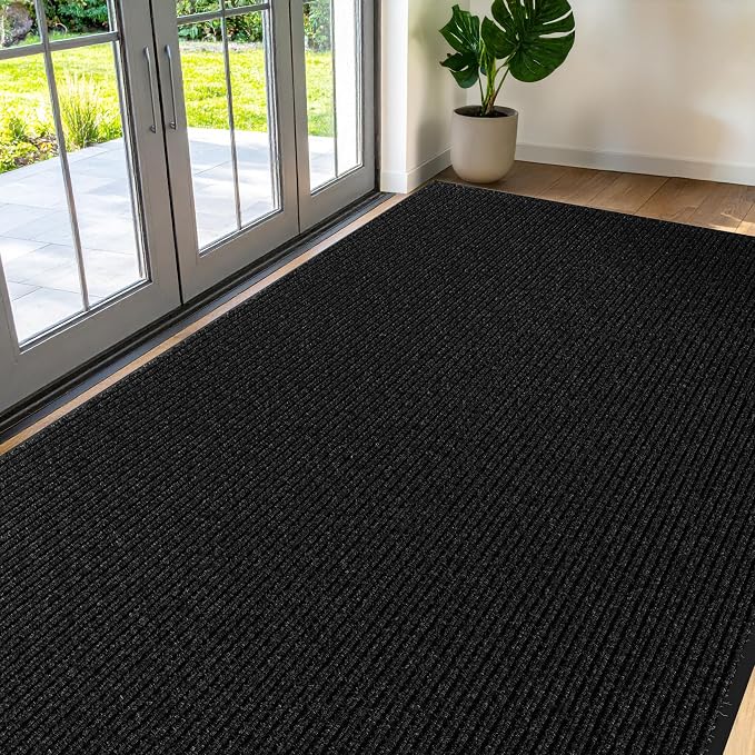 Commercial Door Mat 4'x8' Black, Heavy Duty Industrial Floor Mat