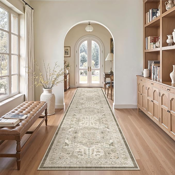 Madane Hallway Runner Rug 2'6''x12' Kitchen Runner, Non Slip Vintage Runners