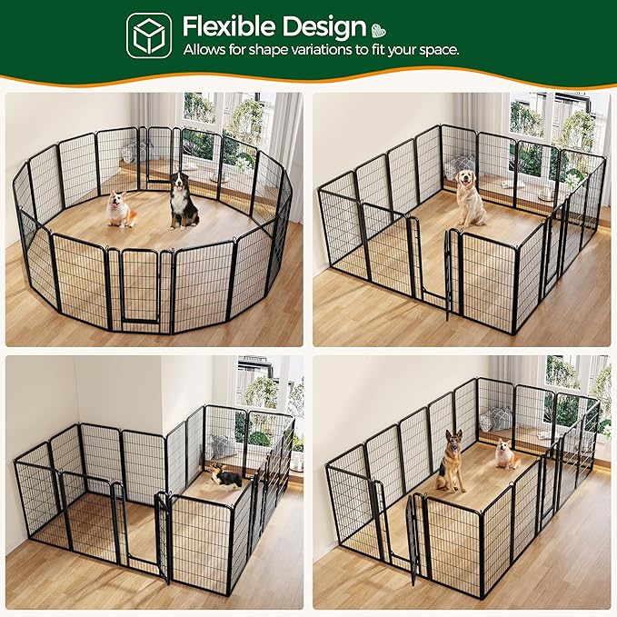 Yaheetech Dog Playpen Outdoor, 47 inch 8 Panels Dog Pen Indoor Heavy Duty Puppy Exercise Pen Metal Pet Fence for RV Camping/Yard/Garden