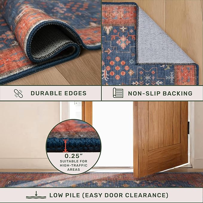 Washable 10 ft Long Runner for Hallway