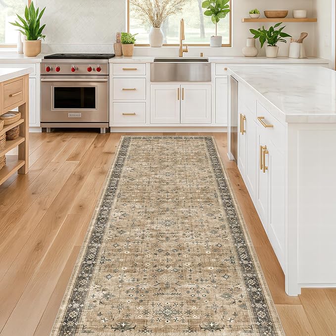Distressed Taupe Washable Long Runners