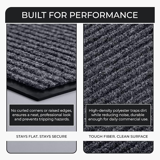 2 Pack Heavy Duty Entry Mat 2' x 3', Low Profile Door Rug
