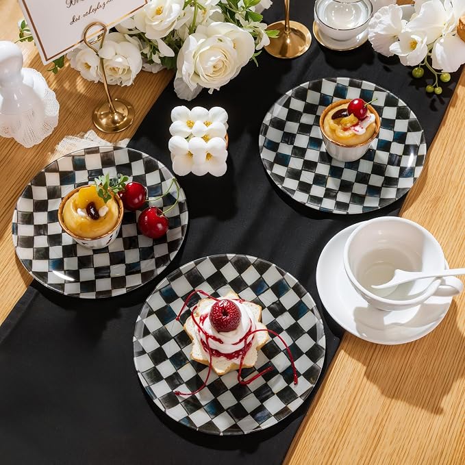 U-QE 20PCS Black Plastic Plates