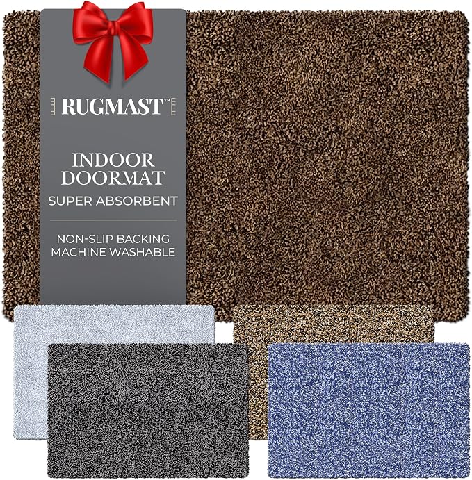 Premium Microfiber Indoor Door Mat – 36"x60" Washable Entry Mat, Waterproof