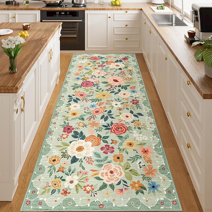 DUKINO 3x8 Runner Rug, Washable Rug