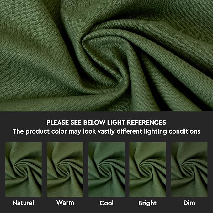 Encasa XO Table Runner, Cotton Canvas Dining Runner 13"x104" | Leaf Green