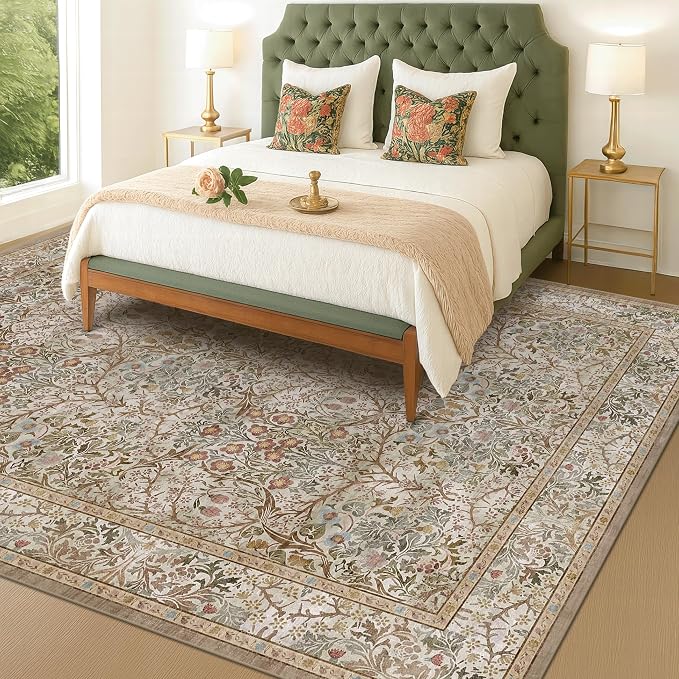 Washable 8x12 Large Living Room Area Rug