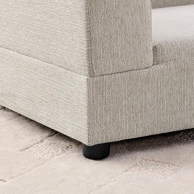 Oversized Dog Sofa Couch for Medium & Large Dogs, Modern Pet Couch Bed with Backrest & Armrests, Supportive Foam Cushion, Linen Fabric Dog Couch