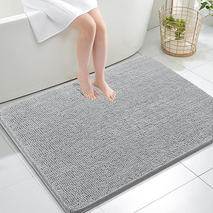 OLANLY Large Bathroom Rugs 40x32, Extra Soft Absorbent Chenille Bath Rugs