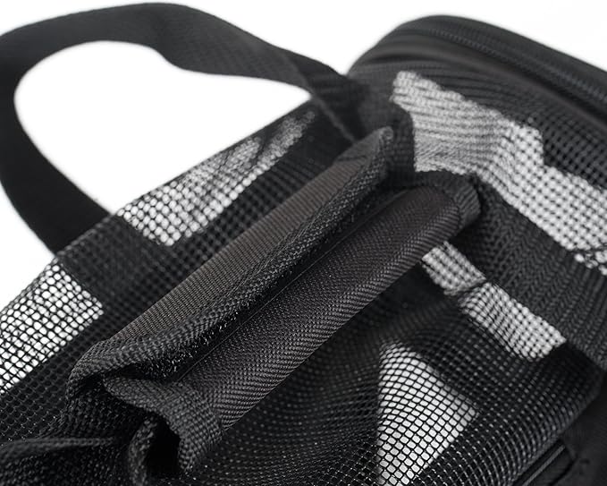 Pawer Soft-Sided Pet Carrier for Cat and Small Dog,Black Color,Medium Size,Washable 600D Oxford Cloth Airline Approved Travel Tote,with 2 Mesh Opens and a Strap for Carry,Multiple Colors Available