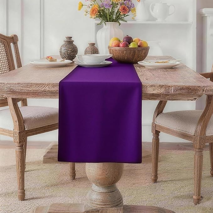 MEANMOY Purple Table Runner 60 Inches Long Waterproof Table Runners | Washable