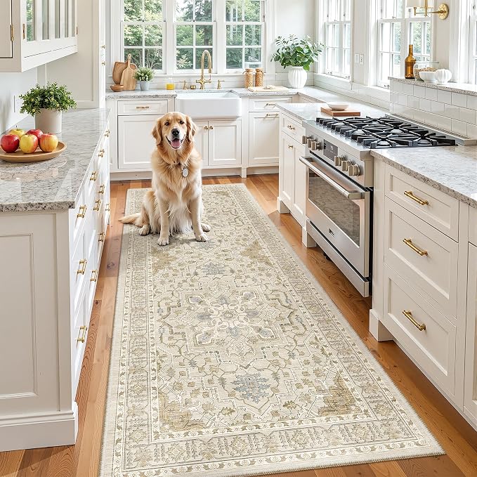 Madane Hallway Runner 3x8, Kitchen Rugs Washable Entryway Rug 8ft Vintage