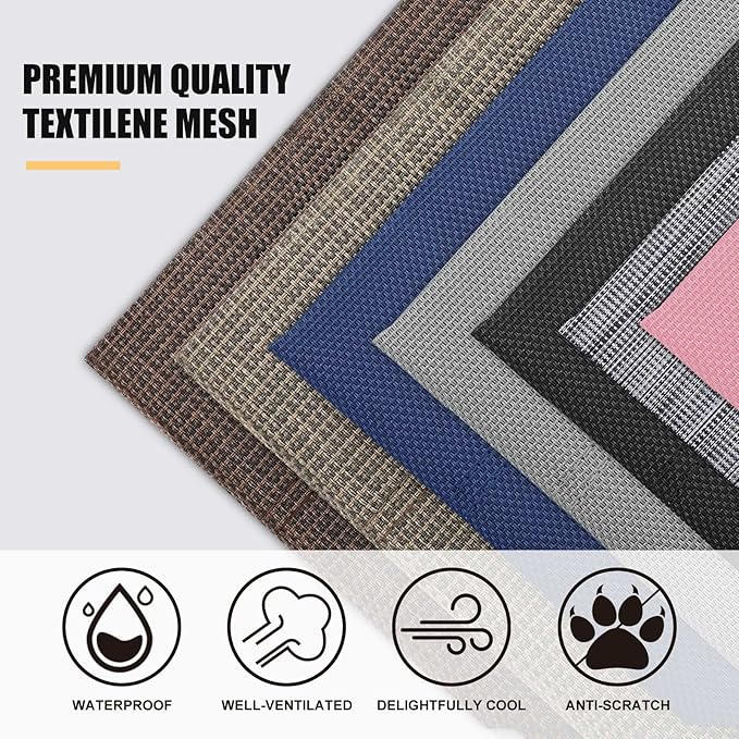 Veehoo Chew Proof Elevated Dog Bed - Cooling Raised Pet Cot - Rustless Aluminum Frame and Durable Textilene Mesh, Unique Designed No-Slip Feet for Indoor or Outdoor Use, Black Silver, Medium