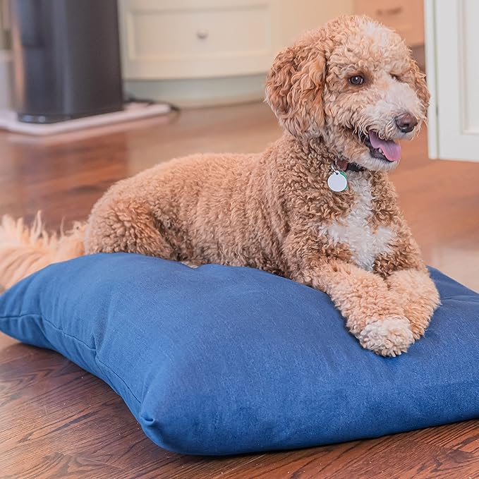 Mayfield Denim Medium Dog Bed Cover - Zippered Duvet for Pet Bed - Extra Protection for Dog Bed Mattress or DIY Pet Bed with Pillows and Stuffing - Chambray - Made in USA Dog Bed Cover Only