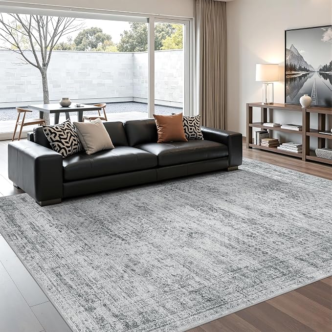 6x9 Rug for Living Room, Soft Low Pile Indoor Washable Rugs for Bedroom