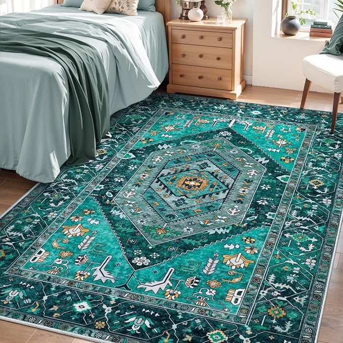 SERISSA Area Rug 3x5 Boho Teal Rugs