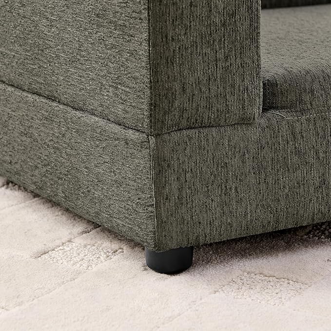Oversized Dog Sofa Couch for Medium & Large Dogs, Modern Pet Couch Bed with Backrest & Armrests, Supportive Foam Cushion, Linen Fabric Dog Couch