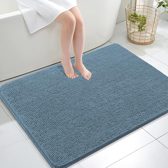OLANLY Large Bathroom Rugs 40x32, Extra Soft Absorbent Chenille Bath Rugs
