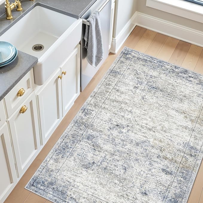 3x4 Washable Area Rug for Entryway, Soft Kitchen Rugs Non Slip for Dining Room
