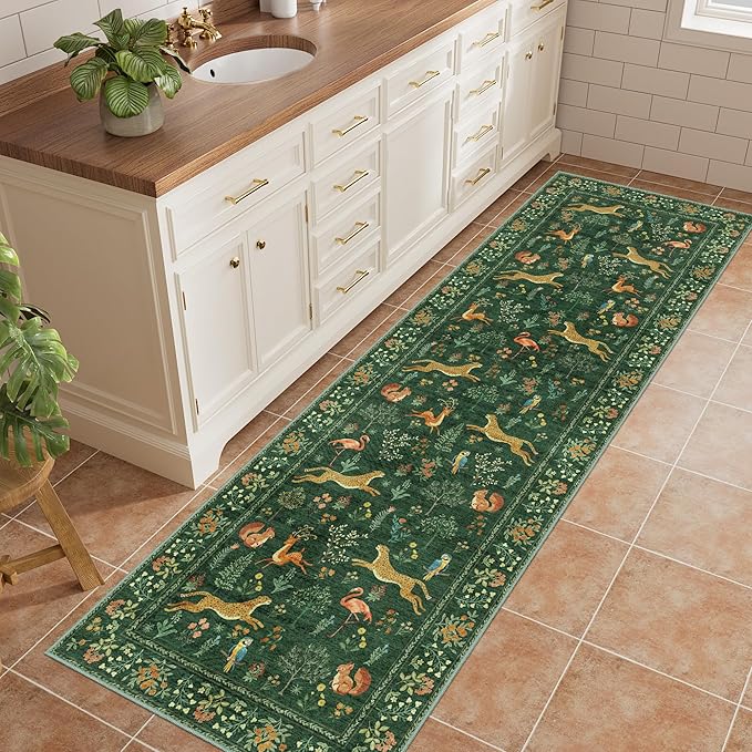 DUKINO 2x10 Rug for Hallway, Washable Kitchen Runner Rug