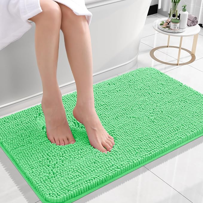 OLANLY Small Bathroom Rugs 24x16, Extra Soft Absorbent Chenille Bath Rugs
