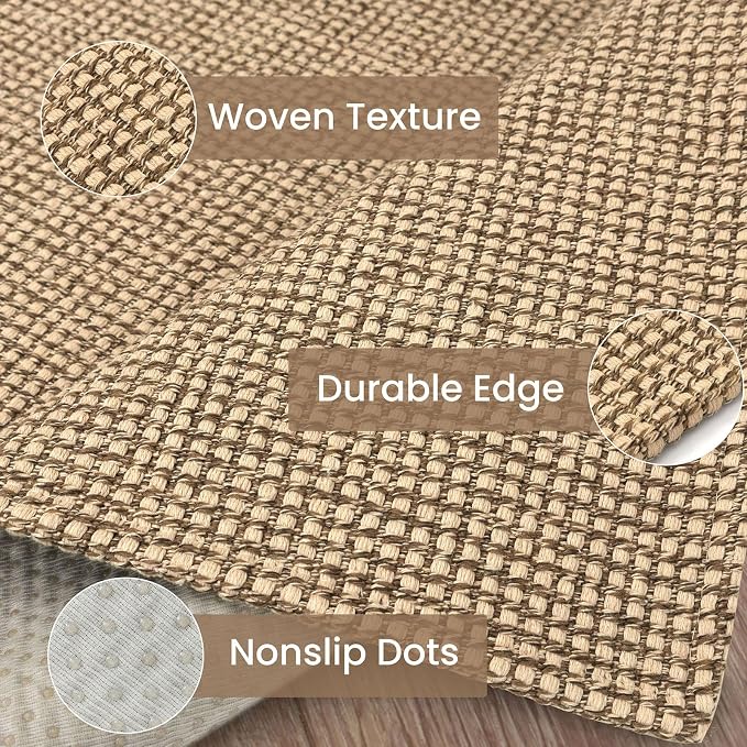 IOHOUZE Washable Runner Rug 3x8 Non Slip Rubber Backed Wide Hallway Runner