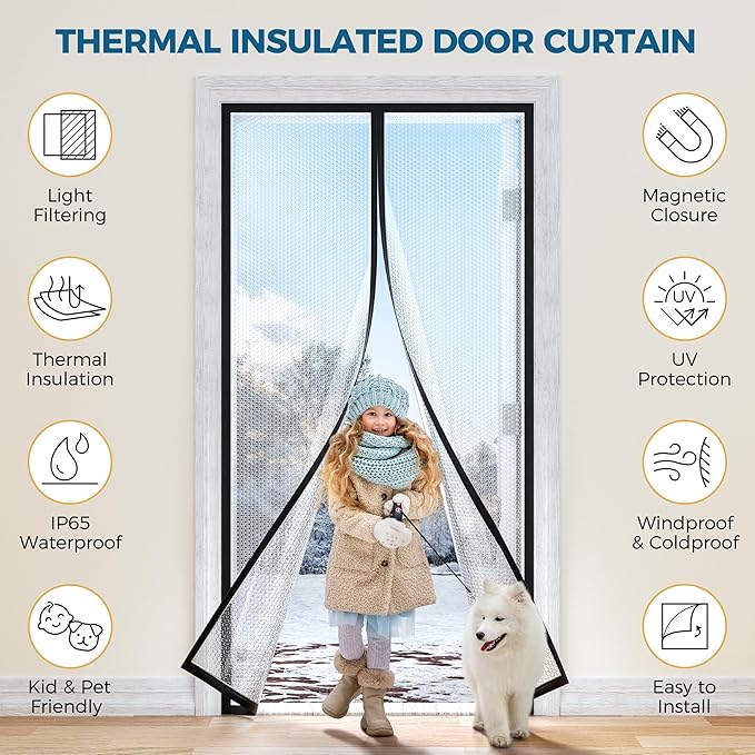 Magnetic Thermal Insulated Door Curtain