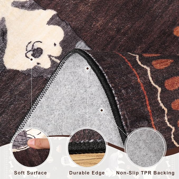 DUKINO 3x5 Area Rug, Lightweight Washable Entryway Rug