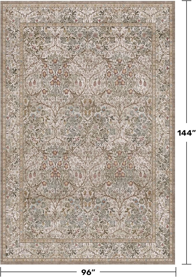 Washable 8x12 Large Living Room Area Rug