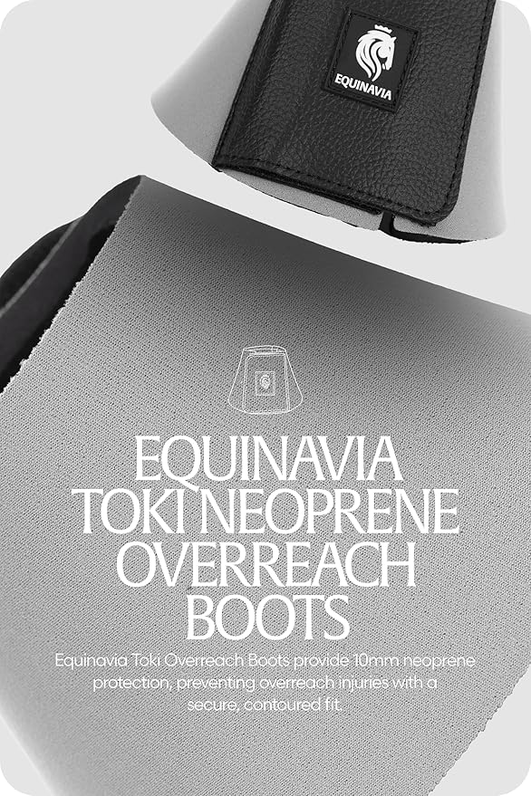 Equinavia Toki Bell Boots for Horses | Neoprene Overreach Boots - Steel Grey - M