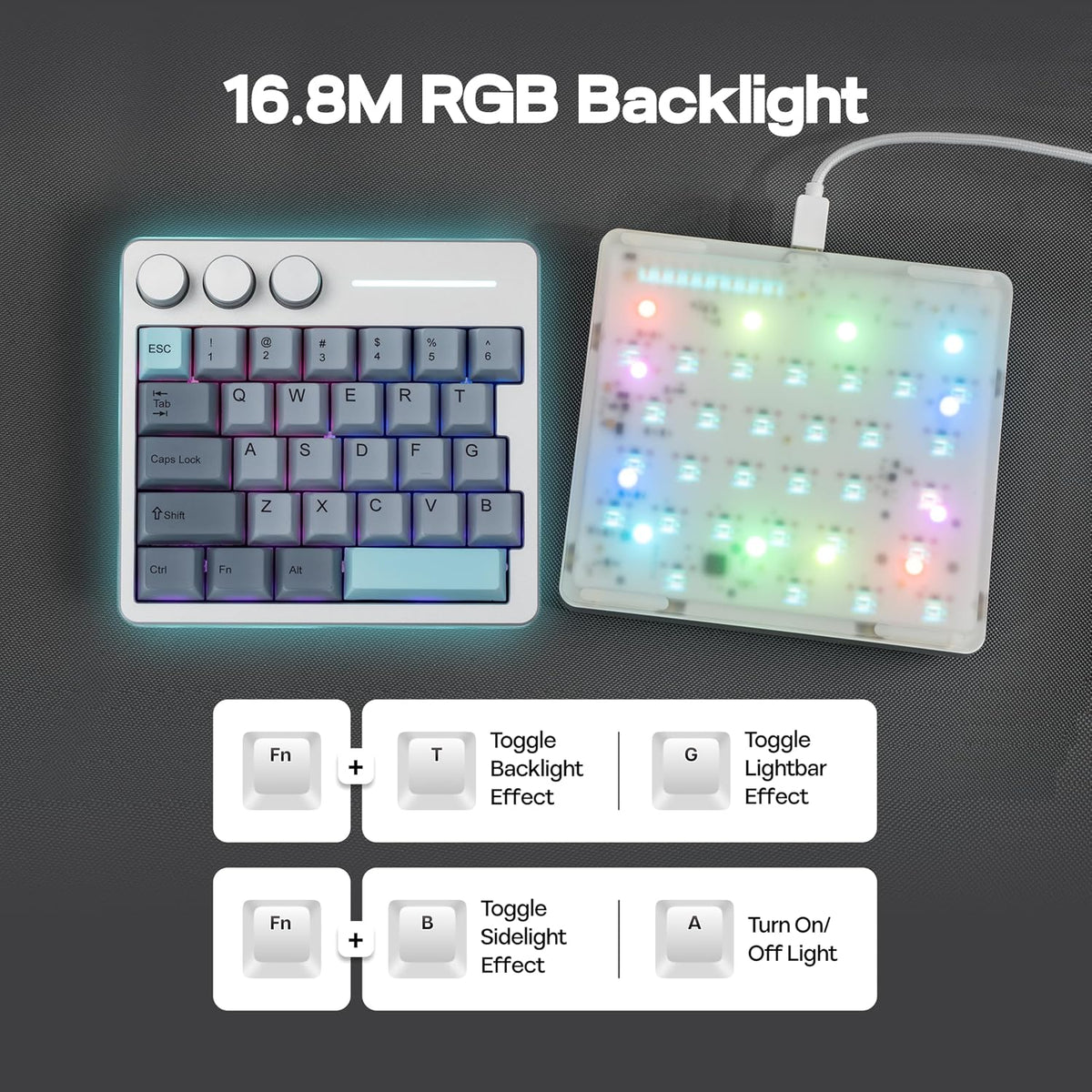 KiiBoom Cybrix 29 Rapid Fast Wired Gaming Keyboard, 8Khz Polling