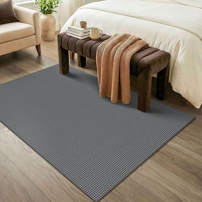 KOZYFLY Washable 4x6 Entry Woven Area Rug, Braided Throw Rugs