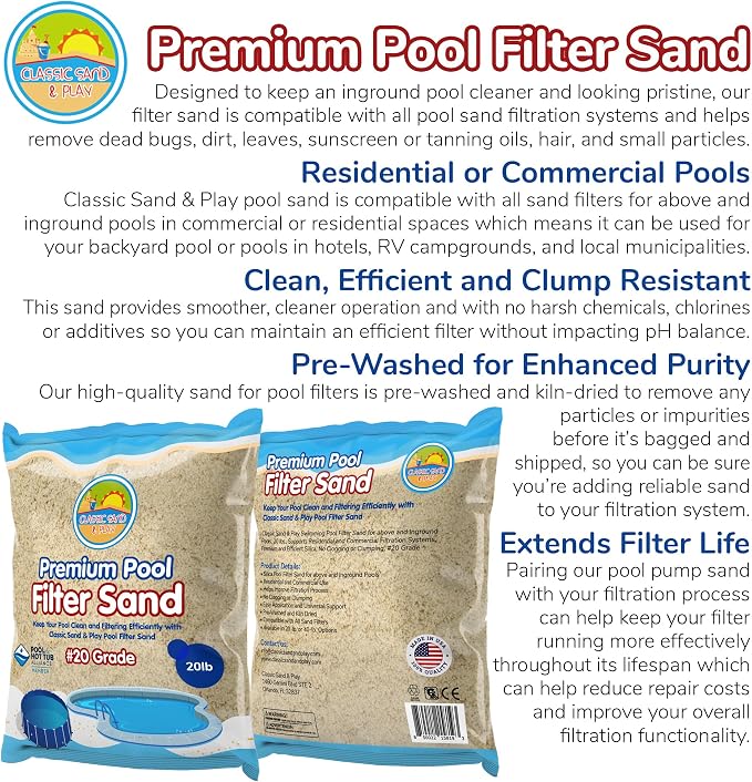 CLASSIC SAND & PLAY Swimming Pool Filter Sand