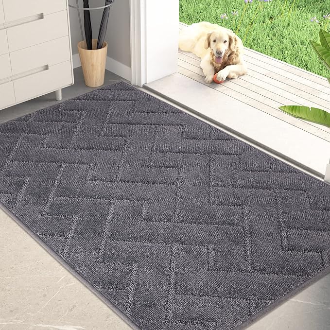 PURRUGS Dirt Trapping Door Mat 32" x 47", Non-Slip Machine Washable Entry Rug