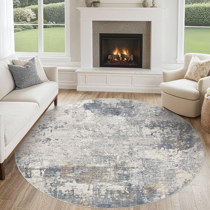 UERMEI 6ft Round Area Rug Living Room Rugs
