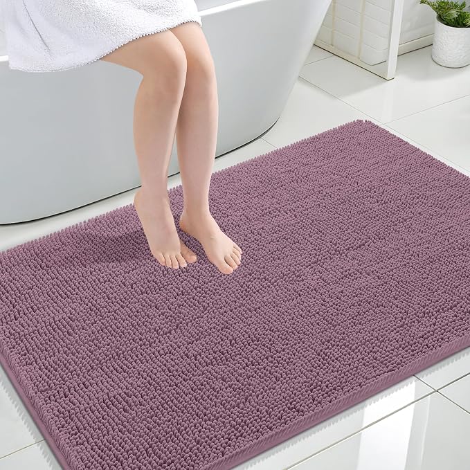OLANLY Large Bathroom Rugs 47x32, Extra Soft Absorbent Chenille Bath Rugs