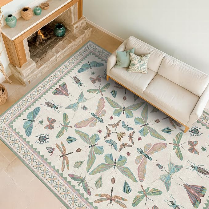 Hazo Haus Green and Blue Nursery Rug 5x8