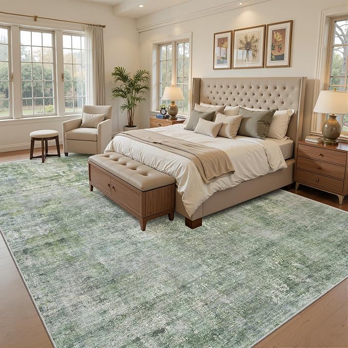 Soalmost 7x10 Area Rug for Living Room Washable Abstract Vintage Soft Thin