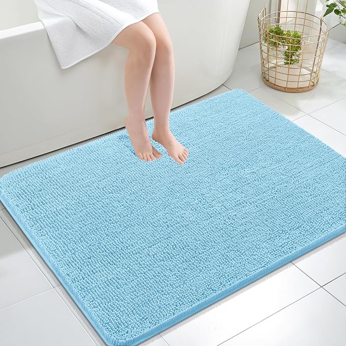 OLANLY Large Bathroom Rugs 40x32, Extra Soft Absorbent Chenille Bath Rugs