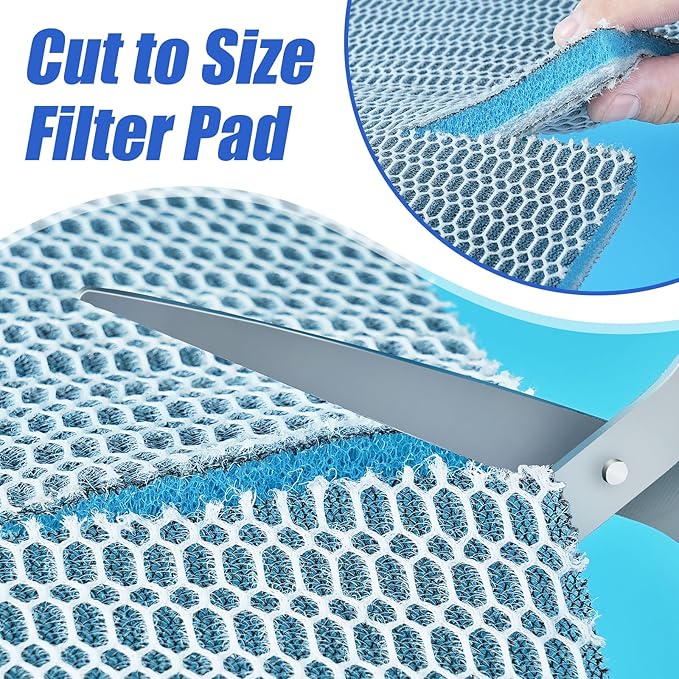 AQUANEAT Aquarium Filter Sponge 8-Layer Filter Media Pad, Cut-to-Size Foam Floss
