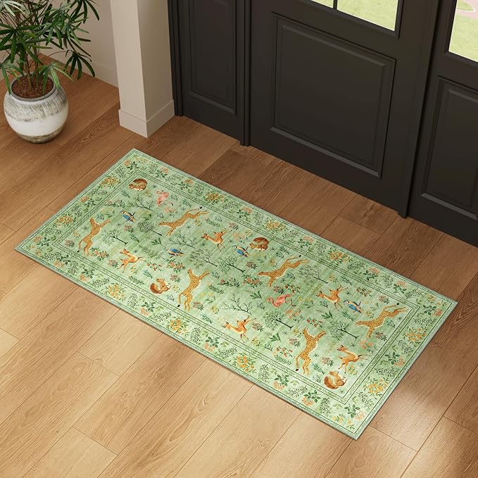 DUKINO 2x4 Rug for Hallway, Washable Kitchen Runner Rug