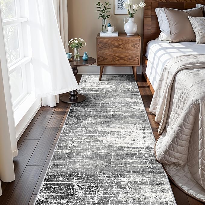 2x8 Washable Hallway Runner Rug: Abstract Stain Resistant Kitchen Rugs