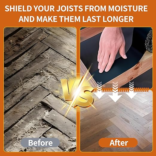 Deck Joist Tape 4" x 50', Butyl Joist Tape for decking, Waterproof and Anti-Corrosion Deck Joist Flashing Tape for Top of Joists, Rim Joists, Under Joists and Beams-1 Rolls