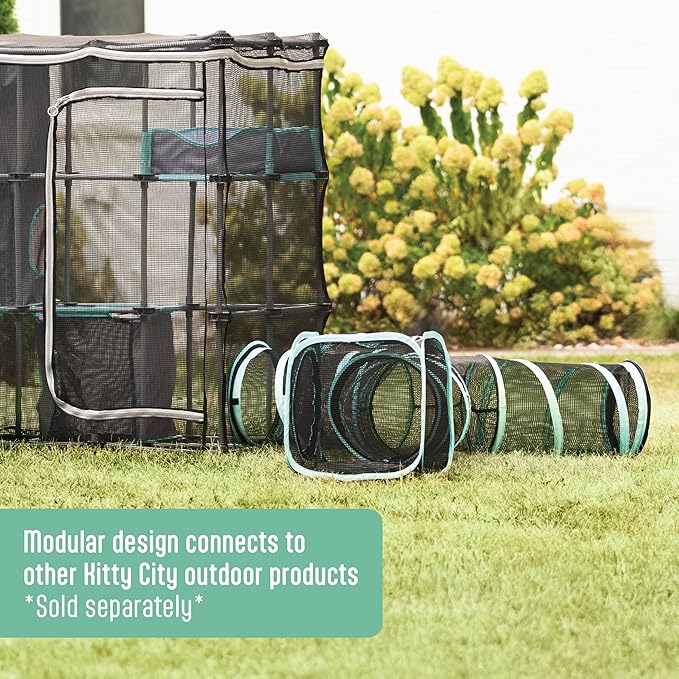 Kitty City Outdoor Catio Furniture and Play Kits for Cats, Three Way Tunnel
