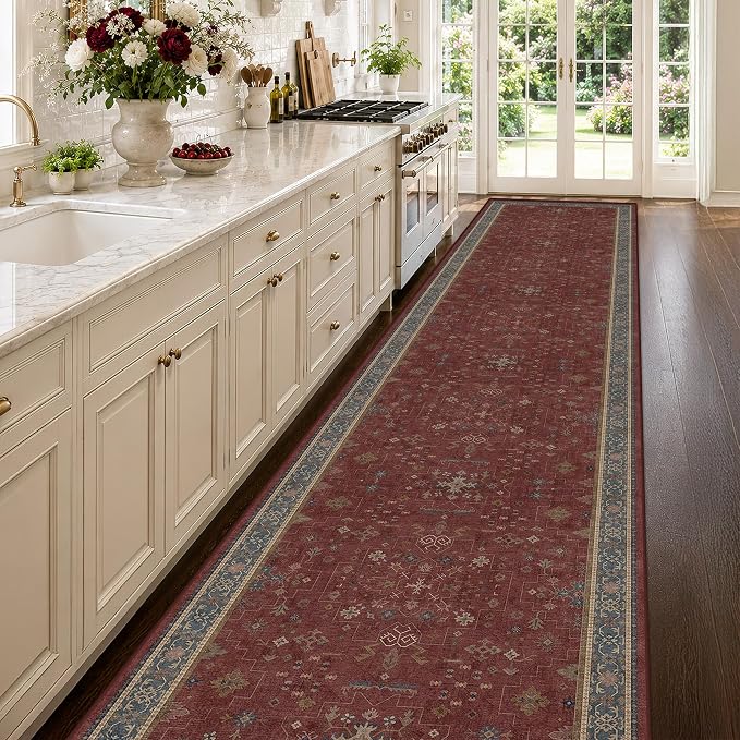 Large Burgundy 3x12 Long Runner Rug
